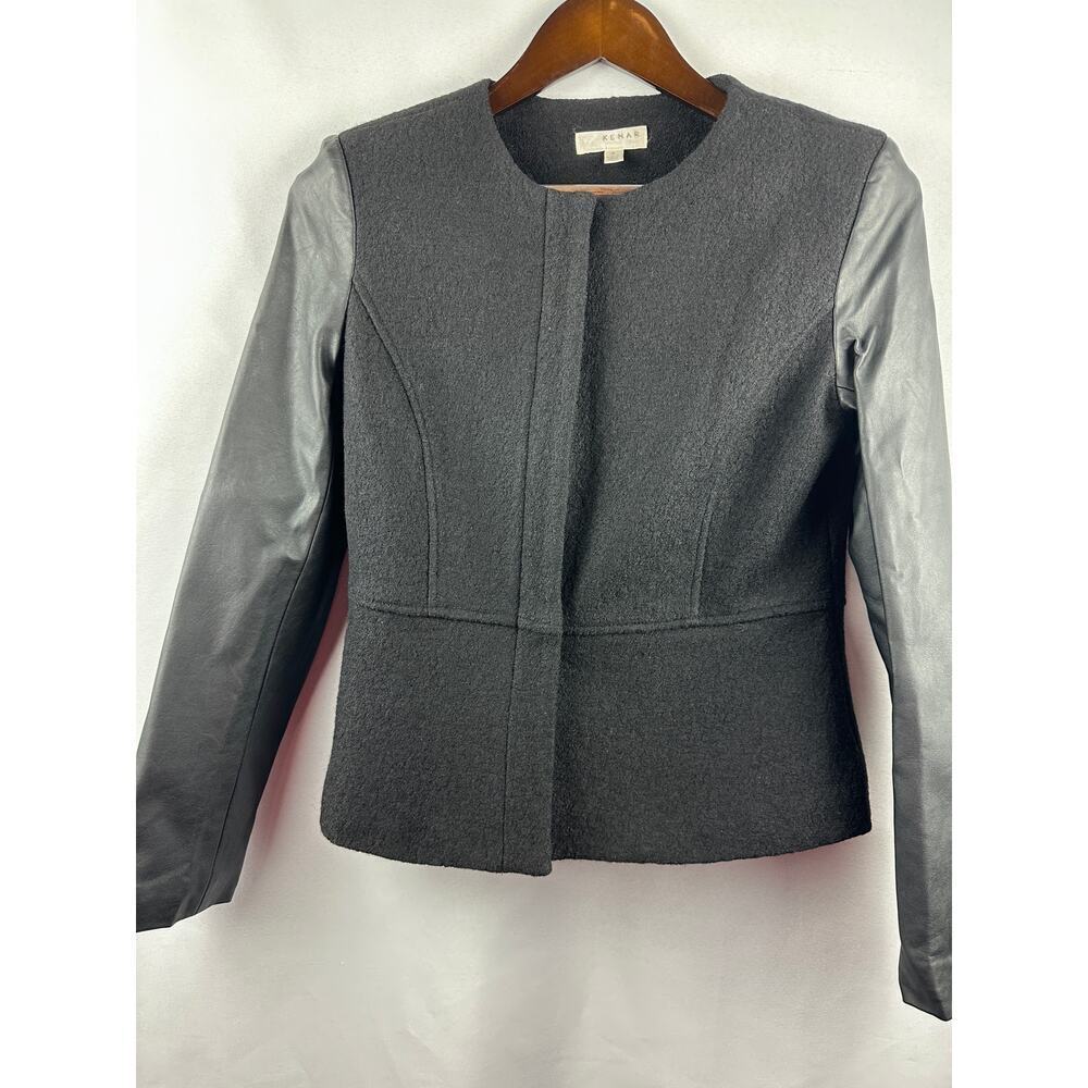 Women’s Kenar Wool and Leather Contrast Jacket Size Small